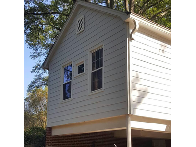 A house with pristine gray siding